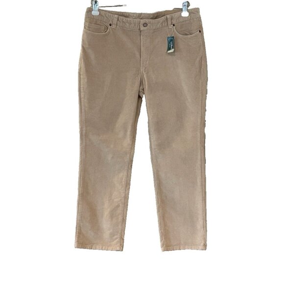 LL Bean Corduroy Pants Women's Favorite Fit Casco Cords Twig Straight Leg 16 Pet - Picture 7 of 7